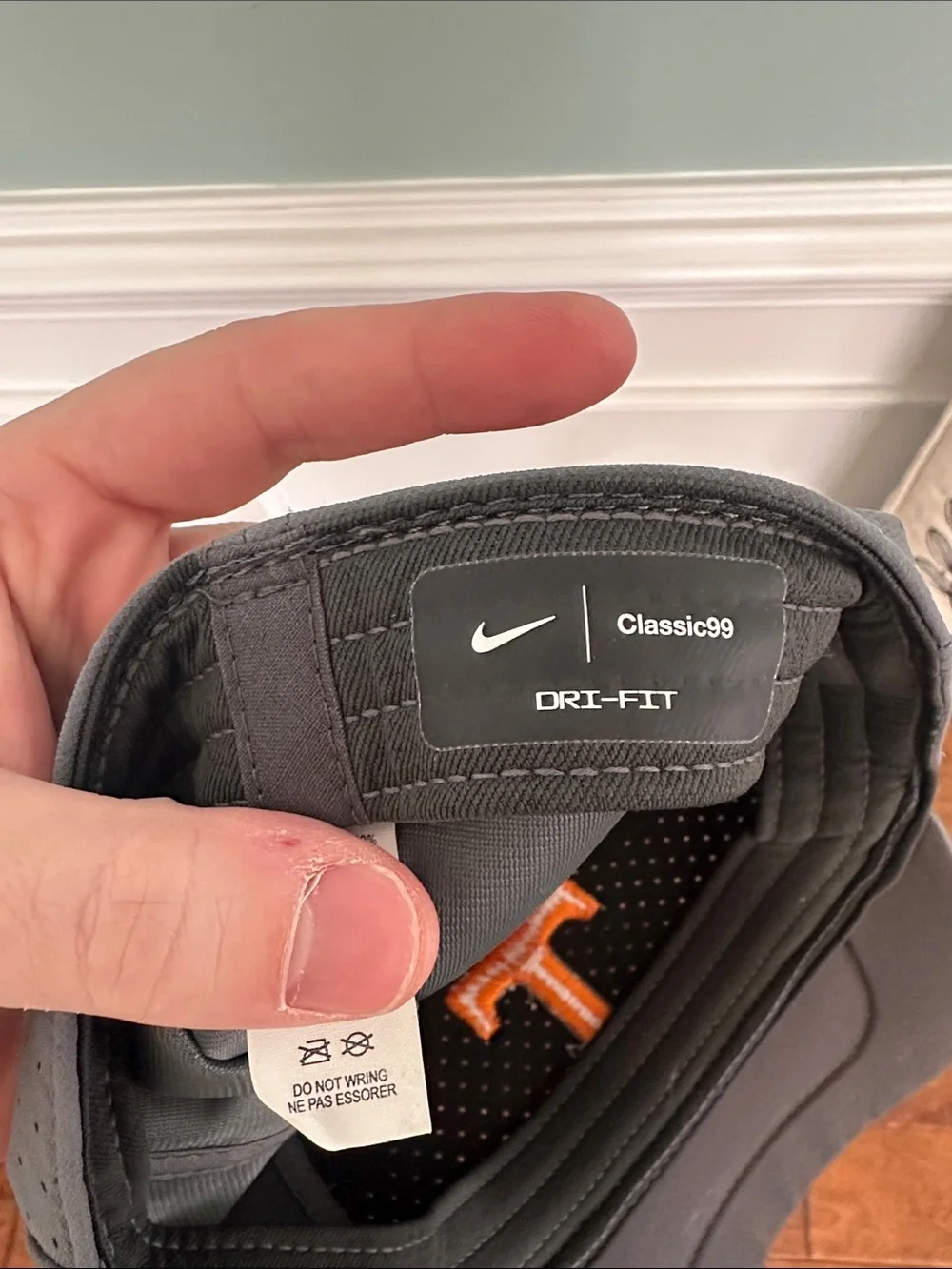 Nike Kids Gray Hat with Orange Embroidered T & Swoosh